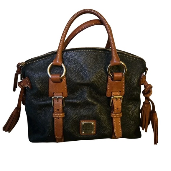 Dooney & Bourke Handbags - Vintage Dooney & Bourke Leather Bristol Satchel Bag in Black/Brown With Wallet